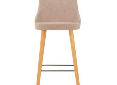 Modern Barhocker Stuhl Designer Holz Esszimmerstuhl Hocker Bar Beige Neu